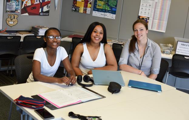 Three students and career and college readiness provessional