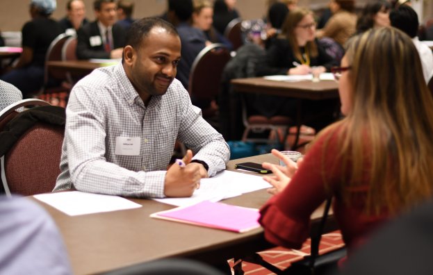 Step Up mock interviews volunteers with students