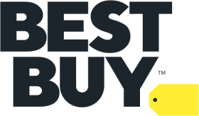 Best Buy Logo, black stacked text with yellow 'tag'
