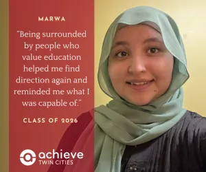 Student Marwa photo and quote