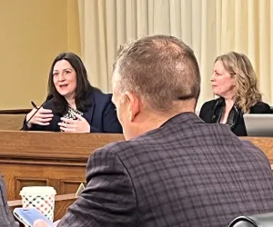 Kendra Engels testifies at state capitol