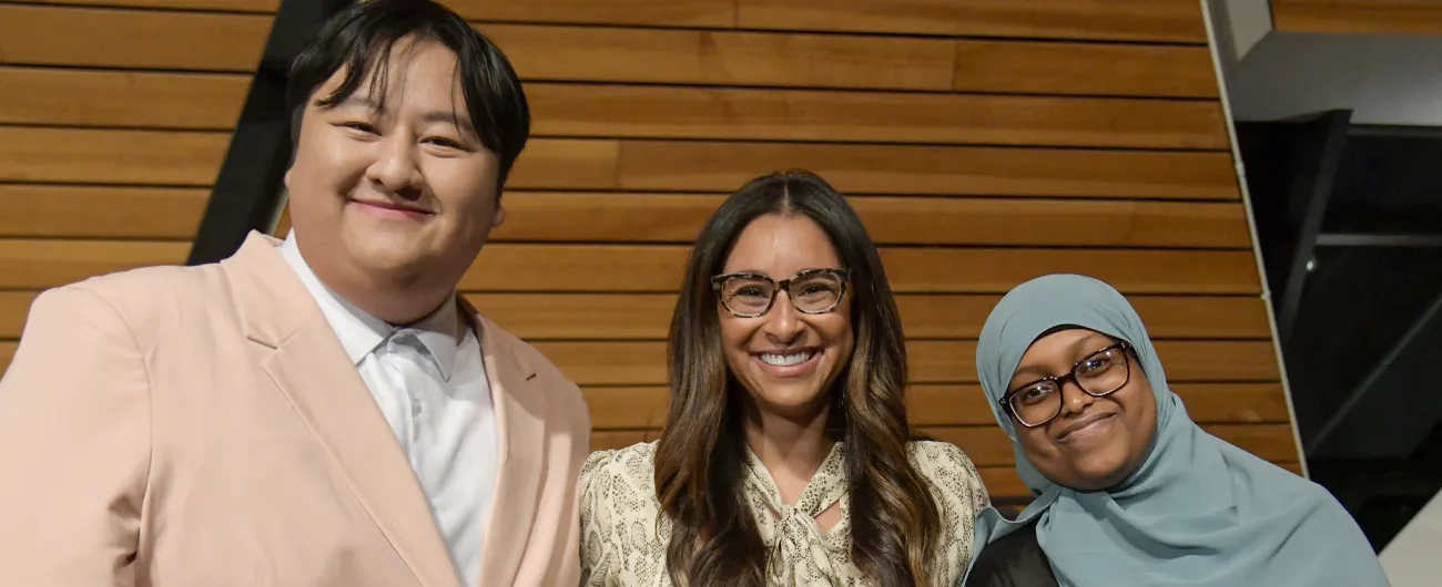 Alum and student speakers at Achieve celebration