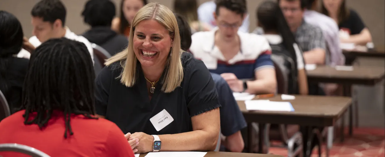 Volunteer with very big smile