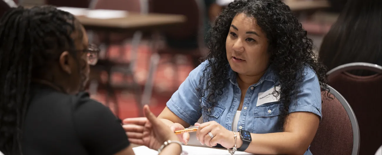 Conversation with volunteer and young person