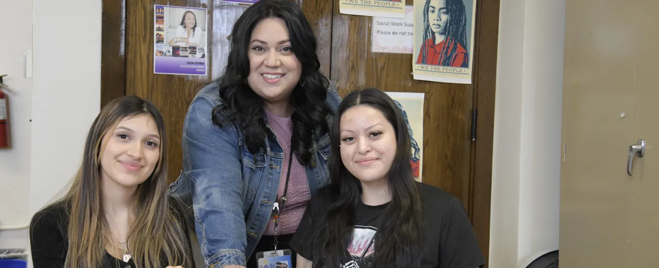 Students and coordinator at Longfellow High School 
