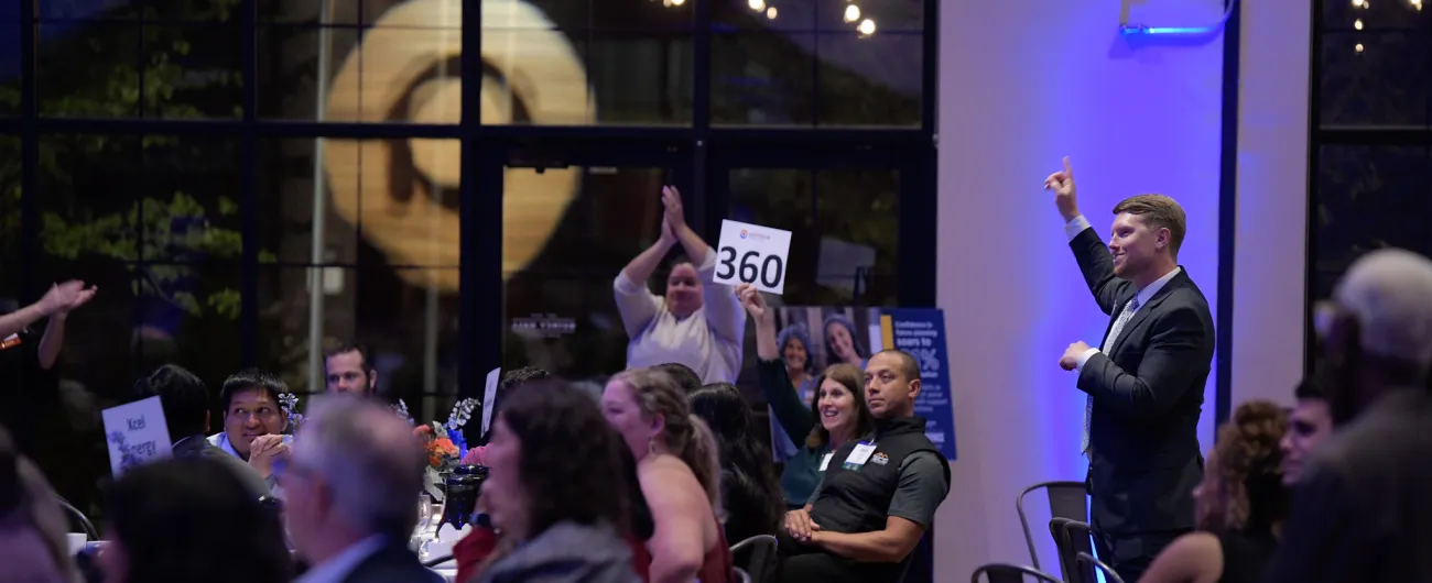 Guests bid on auction items