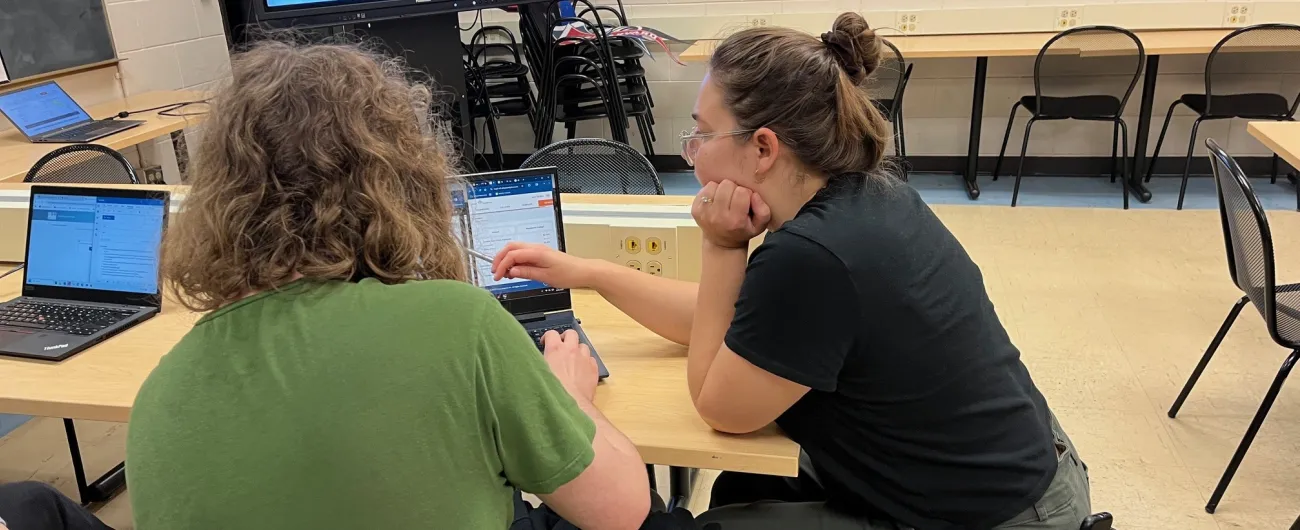 South High School Career & Center coordinator with student